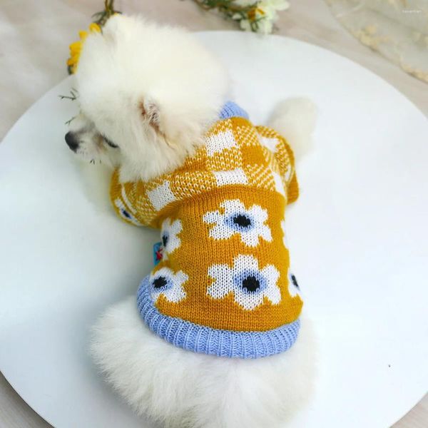 Abbigliamento per cani abiti da gatto da compagnia morbido e comodo plaid bianco rosso con maglione da maglione di abiti da cucciolo