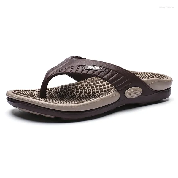 Slippers de alta qualidade masculina chinelos de flags externos praia de praia macia luz não deslizamento Sapatos tamanho 40-45