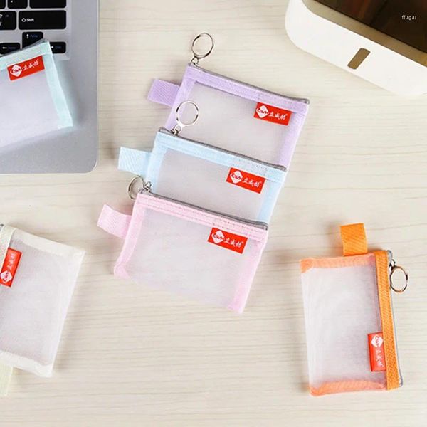 Sacchetti di stoccaggio a doppio strato con cerniera nylon borse documentali cartelle zip cartelle scolastico forniture per ufficio tastiera