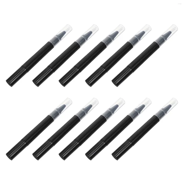 Garrafas de armazenamento 10 PCs Pen esmalte Twist caneta preto gel de manicure Revitalize Oil Art Tube Plástico Cosméticos Líquidos Recipiente vazio