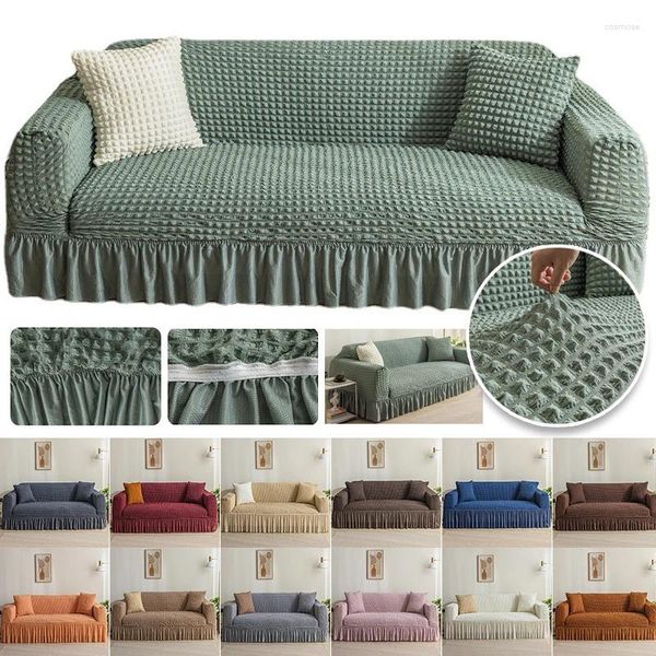Coperchi di sedie divano per un angolo a L divano testurito protettore soggiorno con pieghe 1/2/3/4 posti