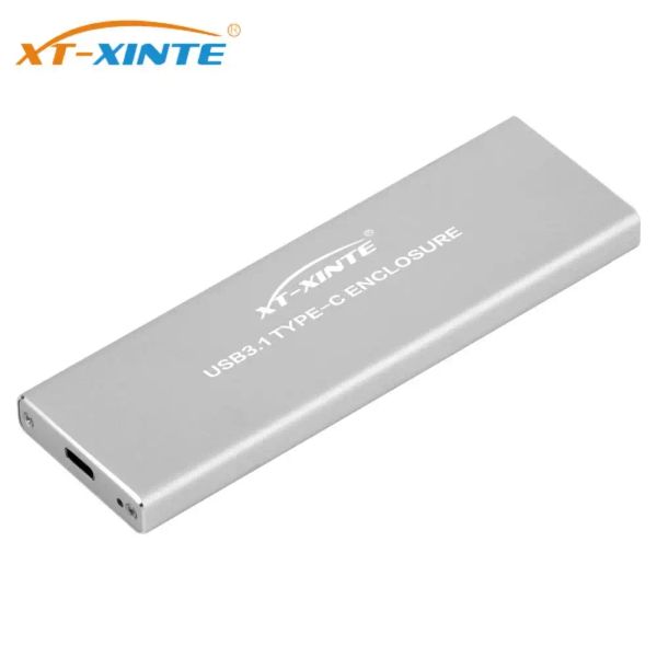 Adapter Xtxinte USB3.1 Typec to M.2 Mey für NVME SSD -Gehäuse 10Gbps Konverteradapter Außeres Metallgehäuse + USB -Kabel