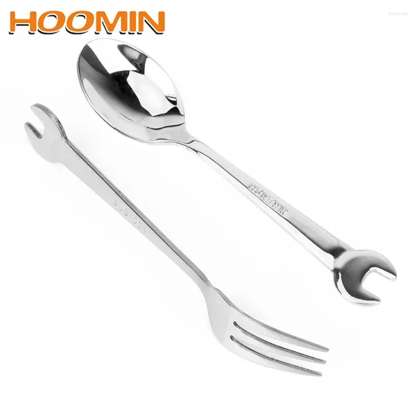 Forks Hoomin Spanner de aço inoxidável Spoon Spoon Shape Shape Dinnerware Acessórios de cozinha Tableware Kitchen Tools