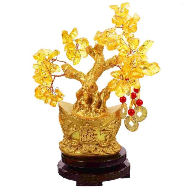 Fiori decorativi Luck Tree Ornine Citrine Macrocarpa Crystal Classic Chinese Style Decoration