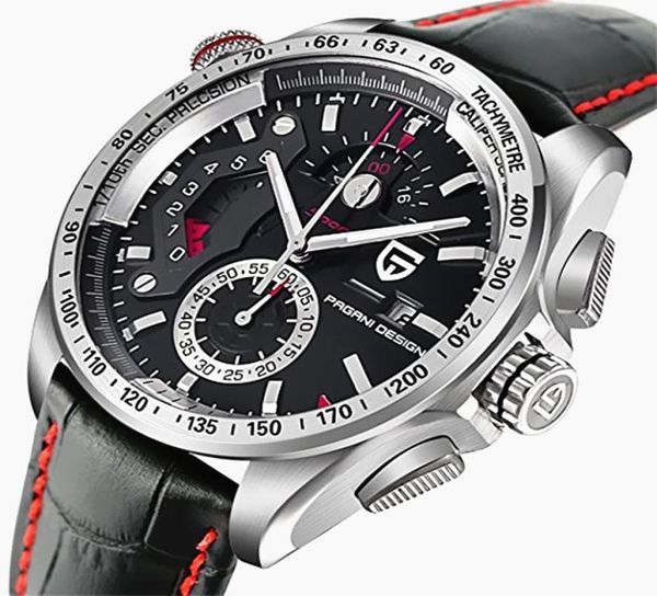 Pagani Design impermeabile Calendario esterno cronografo Sport Sports in pelle inossidabile in acciaio inossidabile Men039 Orologi Relogio Masculino3024895