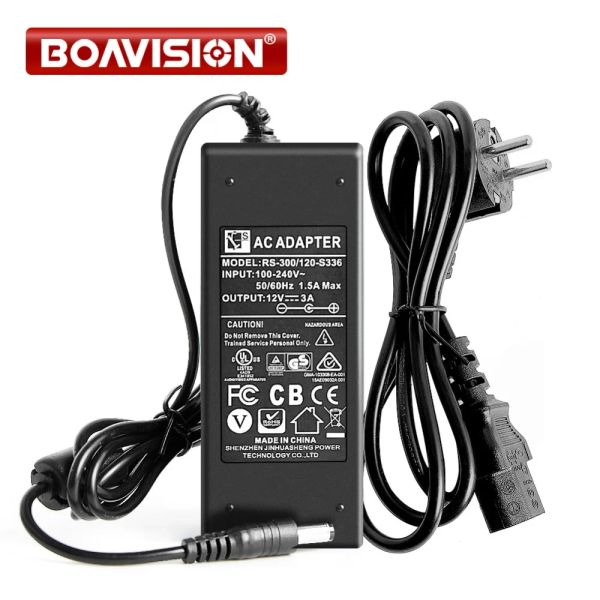 Accessori da 100v240v a DC 12V 3A commutazione potente adattatore di alimentatore per la telecamera Mini PTZ di sicurezza CCTV