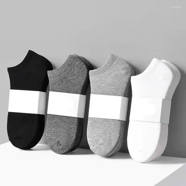 Herrensocken 5 Paare Unisex Casual Plain Color Boat Dünne atmungsaktiv