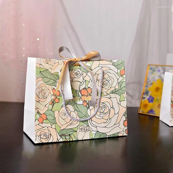 Wrap regalo 1pc Borsa per tote borse di alta qualità con borsetta con pacchetti di rosa con imballaggio a filo