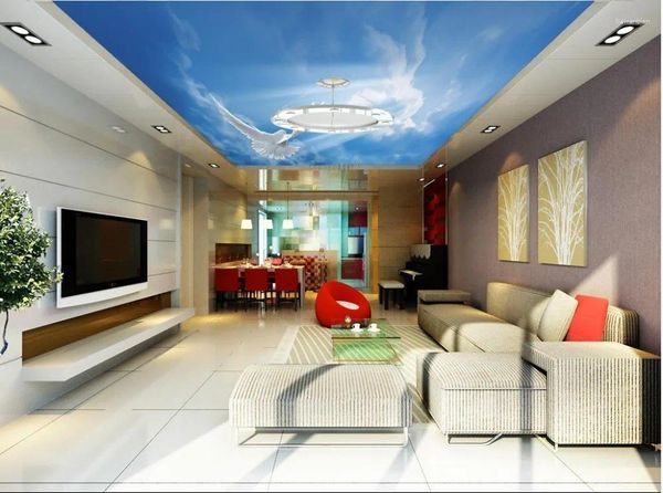 Sfondi blu cielo uccello soffitto soffitto soffitti 3d wallpaper 3d eurpean minimalista camera da letto soggiorno