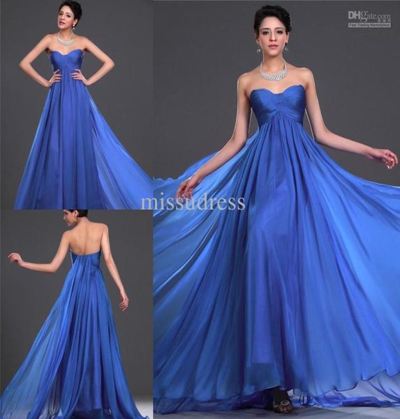 Graceful Custom Made Blue Royal Sweetheart Ruched Empire Dress Dress Dresses formais vestidos de festa Maternity Dress4616964