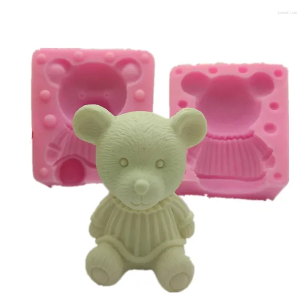 Moldes de cozimento 3D Urso Bolo de molde de silicone de chocolate Soop Soop Candy Kitchen Bake K128