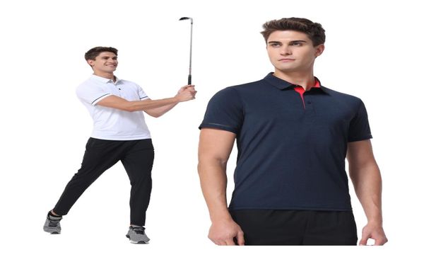 Laufen T -Shirts Turndown Collar Herren Golfhemden Training schnell trockener Kurzarm Tennis Badminton Tee Fitness Shirt male2674000