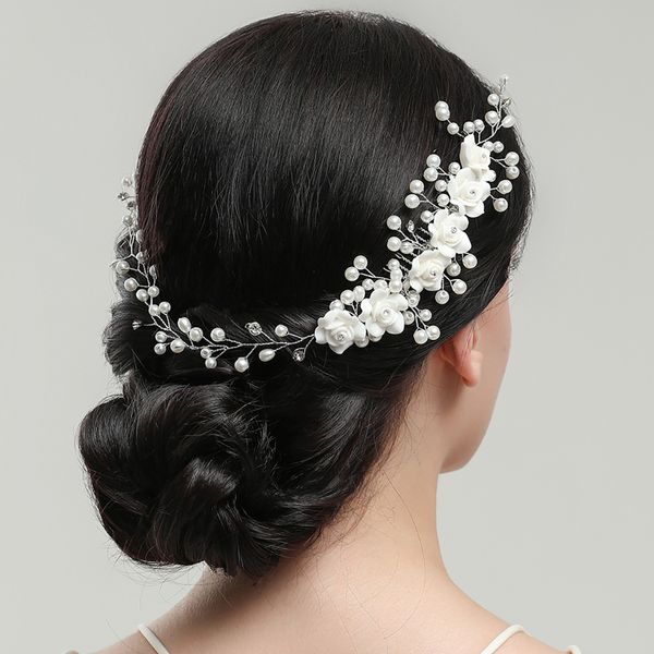 Fashion White Pearls Persices Pins Pins Flower Gioielli Flower Bridal Up Bride Hairs Accessori Vintage Wreath Wedding Combina