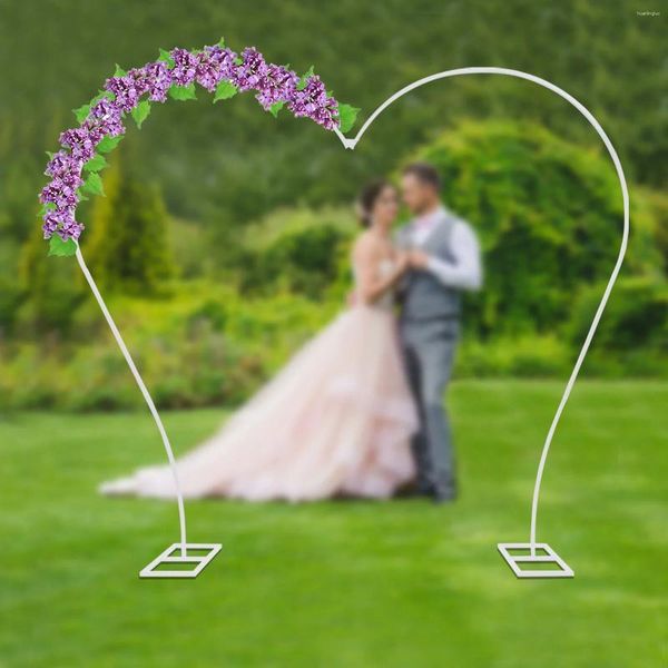 Decorazione per feste Wedding Arch Stand Floer Rack Sfondo Sfondo a forma di cuore a forma di scena Bianco.