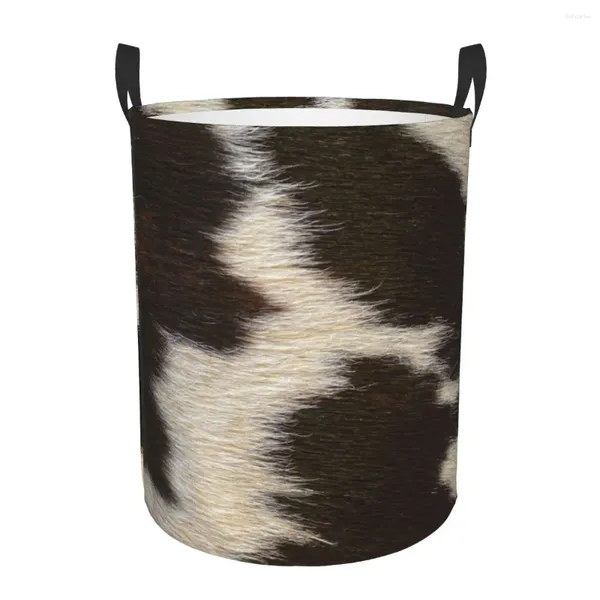 Sacchetti per lavanderia arrugginita bruno bruno cesto cesto pieghevole per animale nasconde in pelle vestiti giocattolo cestino per cestino per bambini asilo nido per bambini