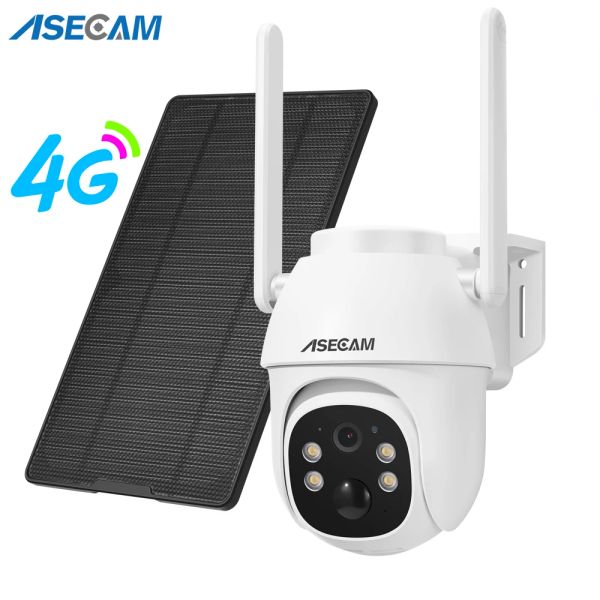 Kameralar 5MP Güneş Kamerası 4G SIM Kart PTZ Kablosuz Video Gözetim Açık PIR İnsan Algılama Ses Wifi Pil CCTV Güvenlik Kamera