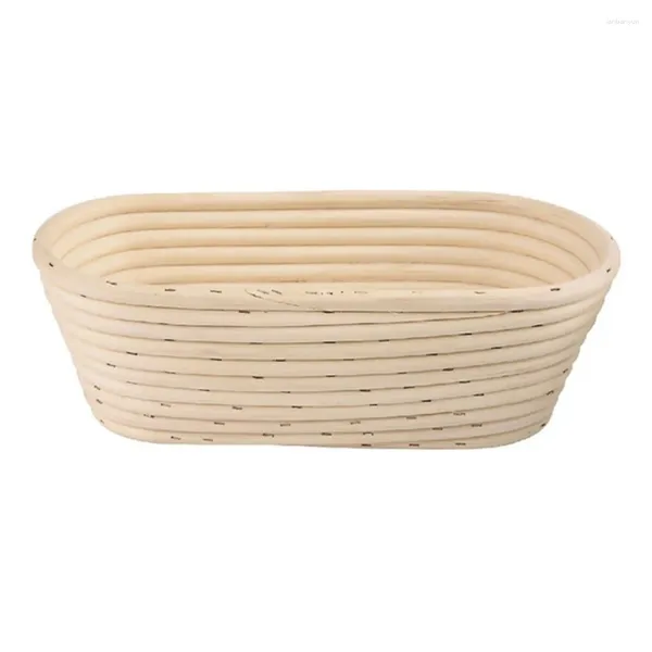 Piastre 28x14x8 cm ovale con cesto di rattan fermentato in lavabile per la cottura di cesti di cottura strumenti di cottura fatti a mano