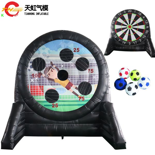 Kostenlose Türschiff -Outdoor -Aktivitäten 3mh Doppelseiten aufblasbare Dartbrettfußball -Fußball -Golf -Dart -Kernspielspielzeug zum Verkauf