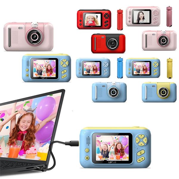 2,4 Zoll HD -Bildschirm Kinder Kamera aufladen Videokamera Bildungsspielzeug Kinder Po Videokamera Geburtstag mit Kartenleser 240327