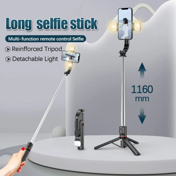 Monopodi FGCLY 2022 Nuovo bastone di selfie wireless Bluetooth con luce a doppio riempimento essere allungato mini treppiede può scattare foto in remoto