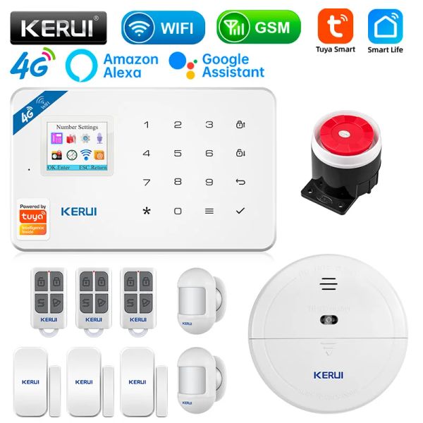 KITS KERUI W184 4G TUYA Smart Home Alarm Alarm WiFi GSM ALLARME SISTEMA DEL SENSORE SENSORE SUPPORTO ALLAGLAGGIO