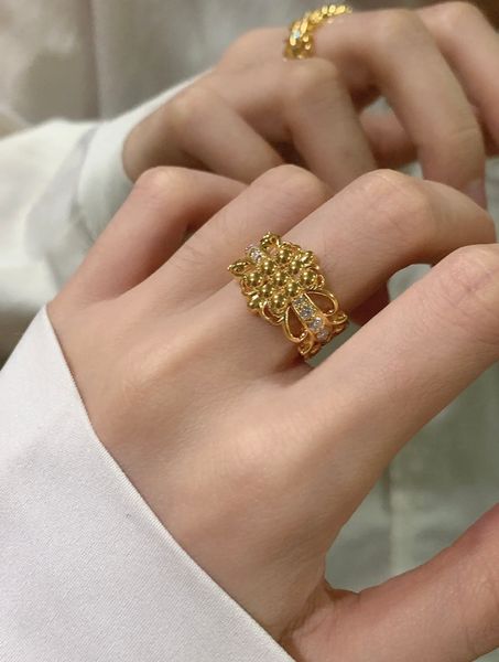 Anello cromatico di alta qualità gioielli di lusso Gold coppia anello in acciaio in acciaio Accessori per la moda di processo in lega di oro non si dissolvono mai non allergici