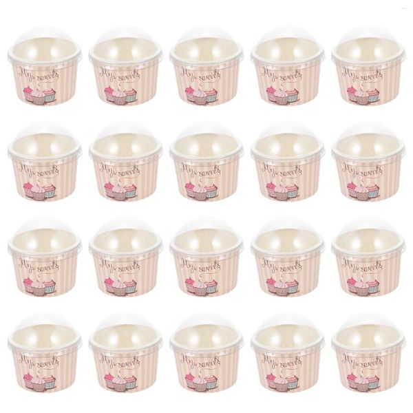 Coppe usa e getta cannucce 50 set di gelati gettoni dessert imballaggio imballaggi per bambini contenitori snack dono carta galfa zuppa fredda ciotola di plastica