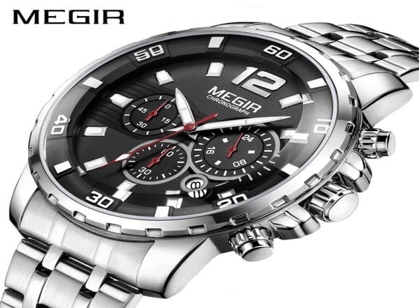 Megir Luxury Business Watch Watch Men Brand Brand Hronograph Quartz Mens Watch The Clock Court Time Relogio Masculino7765475