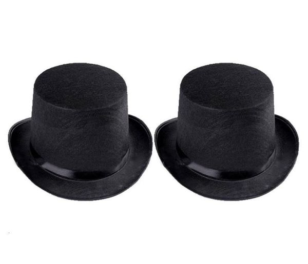 2pcs Adult Festival Cap Soft Tophat Filzhüte kreative Magie Hut Dekorationen Dress Requisiten für Show Cosplay Prom Party4237491