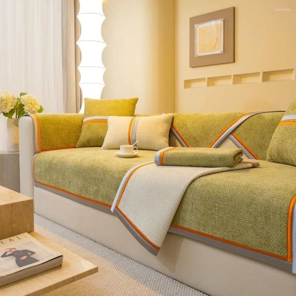 Campa a cadeira Simplicidade moderna Chenille Sofá Cover não deslizamento de quatro estações Universal Cushion Combination Slipcover Towel Home Decor