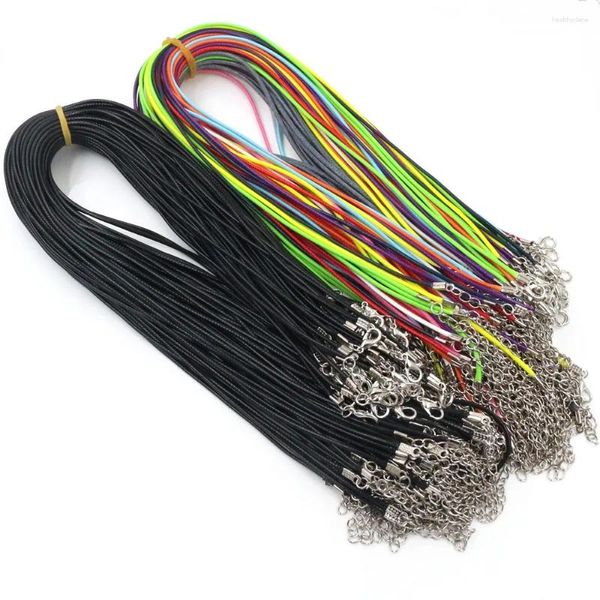 CARKER 20pcs/lote de couro artesanal colares de corda trançada ajustável Cândidos pendentes de achados de lagosta corda de barbante
