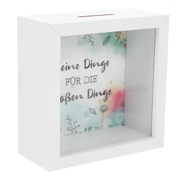 Frames Piggy Bank Geld sparen Jar Coin Box Multi-Gebrauch Bilderrahmen Holz für Zuhause