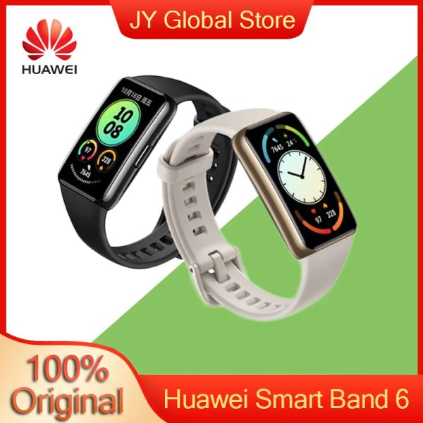 Saatler Huawei Band 6 Pro NFC Akıllı İzle Kan Oksijeni AMOLED kalp atış hızı izleyici Termometre su geçirmez fitness tracke