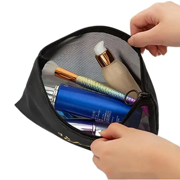 Bolsas de armazenamento Bolsa de produtos de higiene pessoal Bolsa cosmética Perspectiva de maquiagem da grade Organizador para meninas de grande capacidade