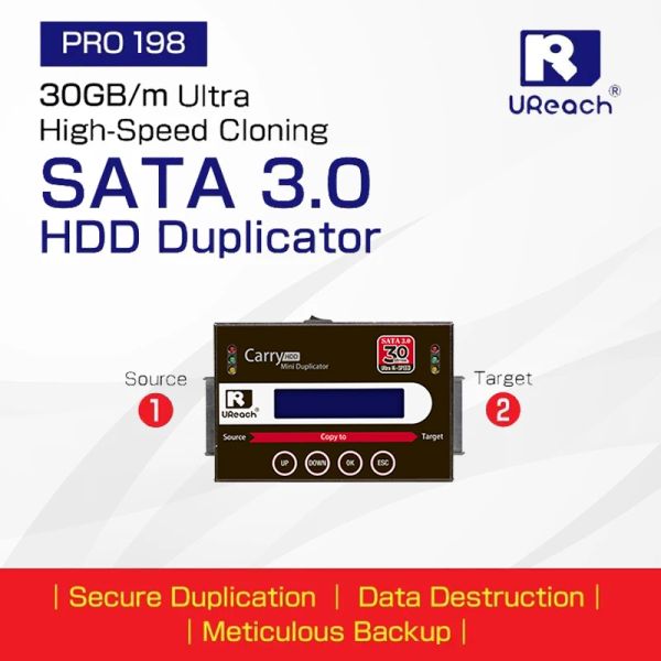 Laufwerke EREACH Pro198 HDD SSD Copier Data Eraser SATA/IDE/MSATA Duplicator HDD Docking Station Mining System Backup