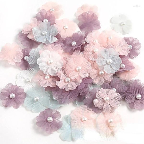 Dekorative Blumen 10pcs Viel künstliche Blumenkleidung Hauszubehör DIY Handgemachte Materialien mit Perlenfällen falsch