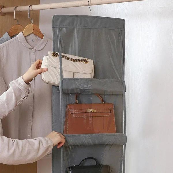 Aufbewahrungsboxen transparente Tasche für Garderobe Hanging Handtasche Verschiedene Gegenstände Schuhregalwerkzeug Tool