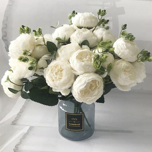 Декоративные цветы красивые 5 голов искусственные персидские розы искусственный букет для домашнего и свадебного украшения