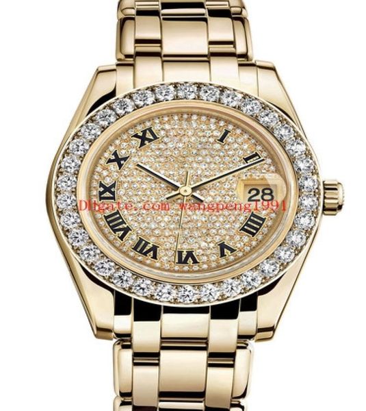 12 Styles Ladies Fashion Watch Datejust 81298 36mm Diamond Border Shell Roman Cescello 18K Gollo Gold Meccanico Donne automatiche0395248312