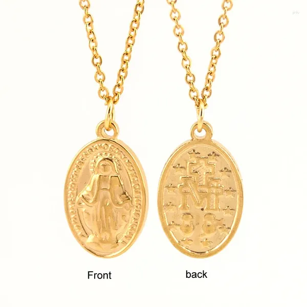 Colar de colares pendentes Simsimi Virgem Mary Colar para mulheres/meninas cor ouro Jóias de joalheria de jóias rolo de jóias ROLO CORRENTE TRESA