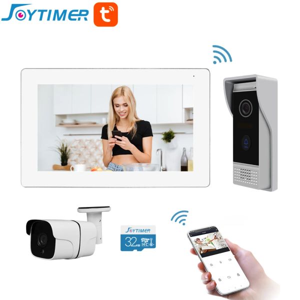 Intercom Joytimer Tuya Smart Video Intercom System Voll Touchscreen Monitor 720p HD -Überwachungskamera für Home Indoor Monitor Türklingel