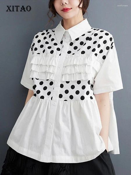 Blouses femininas Xitao Single Basted Women Shirt Korea Personalidade Moda Loja Colo