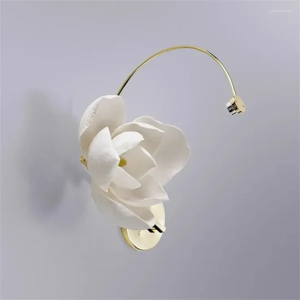 Duvar lambaları Modern Çin Lotus Seramik Led Çalışma Odası Koridor Koridor Lambası Dekorasyonu Amerikan Yaşam Sconces Lights