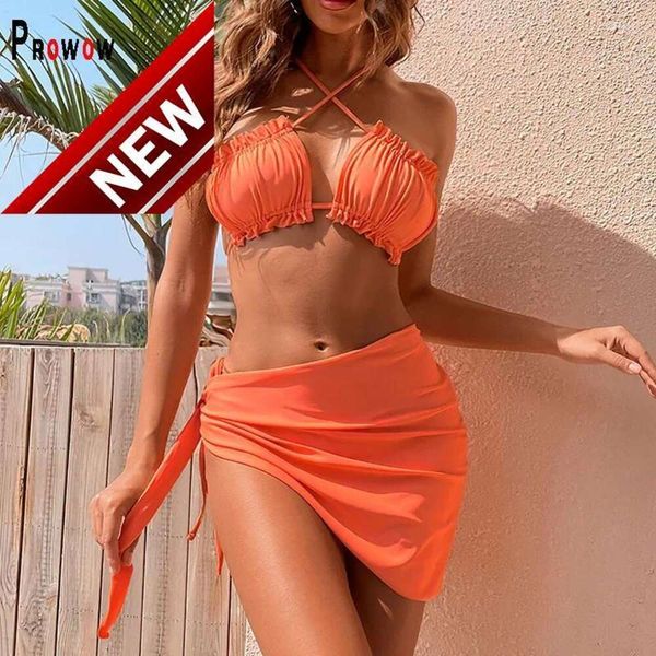 2024 Nuovo stilista di moda set di bikini sexy set da donna a buon mercato femminile sexy set di bikini set estate solido colore a tre pezzi abiti da spiaggia per abiti da spiaggia per il bagno perizoma da bagno