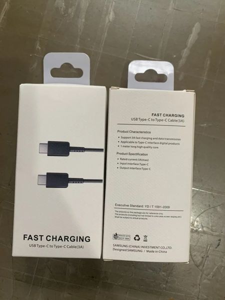 5A 45W OEM-Qualität 1m 3ft USB Typ-C C-Cable Cable Cable Fast Ladungskabel für Samsung Galaxy S21 S20 S10 Note 10 20 Plus Support PD Schnellladekabel mit Box