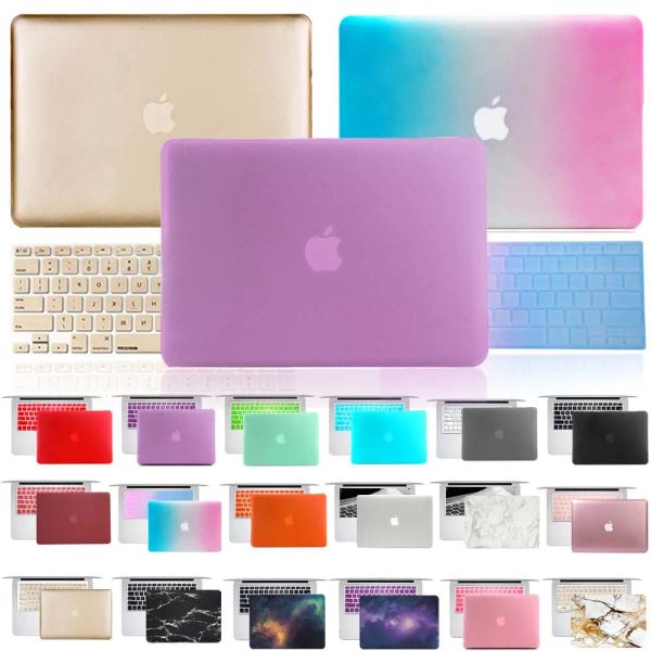 Karten für Apple Book Air Pro Retina 11 12 13 15 Zoll Laptop Hülle + Tastaturabdeckung mit fester Farbe, Marmor und Sternenhimmel -Serie