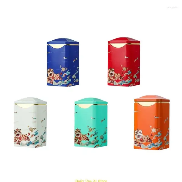 Aufbewahrung Flaschen Zinnbox traditionelle chinesische Muster Hochzeit bevorzugt haltbare Reise Teeboxes Container Geschenk