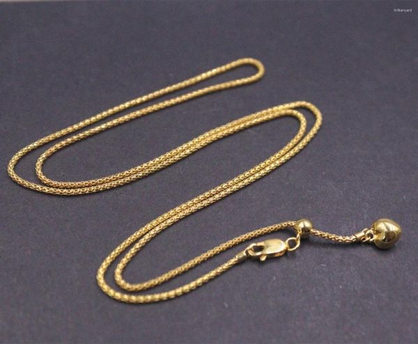 Catene catene in oro giallo solido puro 18K da 1,1 mm Collana a collegamento popcorn 3.2g 19,6 pollici L