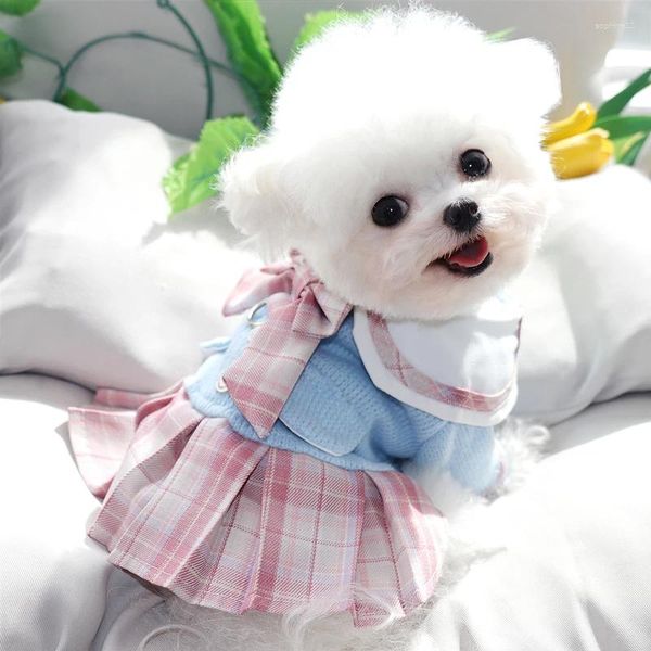 Vestido de vestuário para cães pet princesa saia cachorrinho estilo de outono