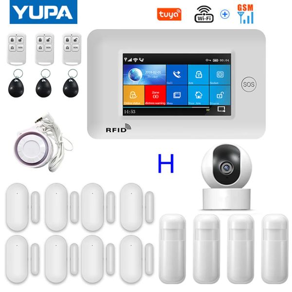 Kit kit wireless wifi gsm laffe difettoso sistema di allarme di sicurezza con sensore di movimento e app carema tuya compatibile con Alexa google